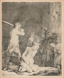 Halshoggingen av døperen Johannes, 1640 av Rembrandt van Rijn