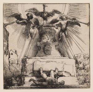 Føniks eller statuen styrtet av Rembrandt Harmensz. van Rijn
