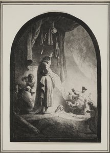 The Raising of Lazarus: The Larger Plate, ca. 1632 (etsing) av Rembrandt van Rijn