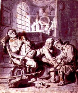 Den forstuede foten (penn og blekk, akvarell på papir) av Rembrandt Harmensz. van Rijn