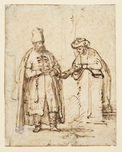To menn i diskusjon, 1641 av Rembrandt van Rijn