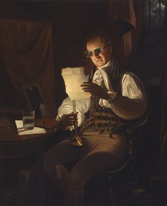 Mann som leser ved levende lys, 1805-08