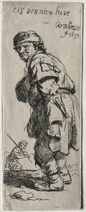 A Peasant Calling Out: Det er veldig kaldt, 1634. av Rembrandt van Rijn