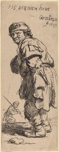 En bonde som roper: "tis vinnich kout" (Det er bitende kaldt) av Rembrandt van Rijn