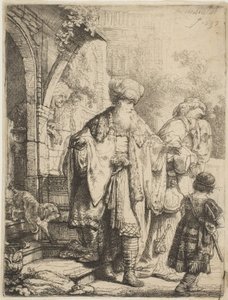 Abraham kaster Hagar og Ismael ut, 1637. av Rembrandt van Rijn
