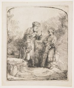 Abraham og Isak, 1645 av Rembrandt van Rijn
