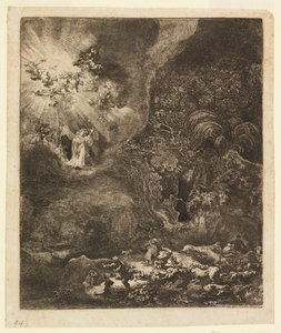 Engel som viser seg for hyrdene av Rembrandt van Rijn