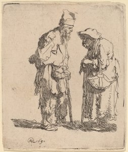 Tiggermann og tiggerkvinne i samtale av Rembrandt van Rijn