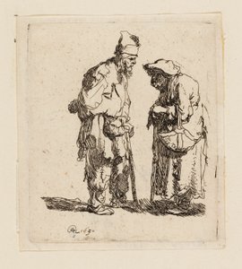 Tiggermann og tiggerkvinne i samtale av Rembrandt van Rijn