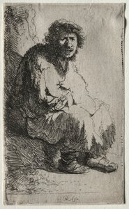 Tigger sitter på en bank, 1630. av Rembrandt van Rijn