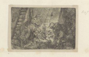 Besnijdenis in the stal Samling av åttifem originaltrykk (serietittel) av Rembrandt van Rijn