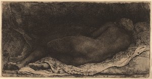 Svart kvinne liggende av Rembrandt van Rijn