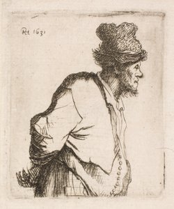 Bonde med hendene på ryggen av Rembrandt van Rijn