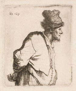 Bonde med hendene på ryggen av Rembrandt van Rijn