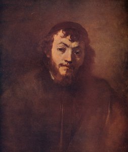 Byste av en skjeggete ung mann med en kalott, 1663 av Rembrandt van Rijn