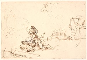 Kain dreper Abel av Rembrandt van Rijn