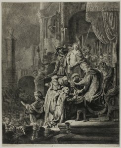 Kristus før Pilatus: Stor tallerken av Rembrandt van Rijn