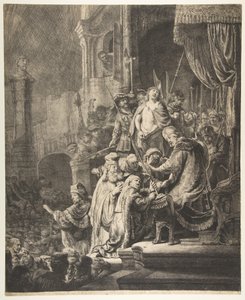 Kristus før Pilatus: den store platen, 1636. av Rembrandt van Rijn