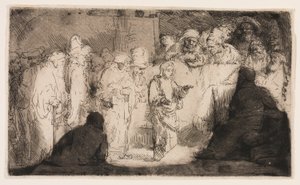 Kristus disputerer med legene: en skisse av Rembrandt van Rijn