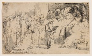 Kristus disputerer med legene: en skisse av Rembrandt van Rijn