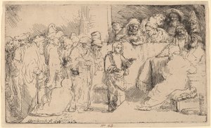 Kristus disputerer med legene: en skisse av Rembrandt van Rijn