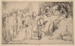 Kristus i diskusjon med de skriftlærde: en skisse av Rembrandt van Rijn