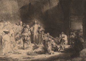 Christ Preaching The Hundred Guilder Print, ca. 1649. av Rembrandt van Rijn