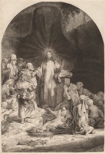 Christ Preaching and Healing Fragment from the Hundred Guilder Print, ca. 1649. av Rembrandt van Rijn