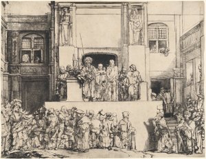 Kristus presentert for folket: avlang plate av Rembrandt van Rijn