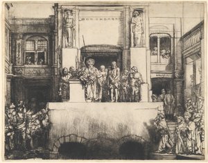 Kristus presentert for folket: avlang plate av Rembrandt van Rijn