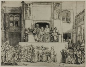 Kristus presentert for folket: avlang plate av Rembrandt van Rijn