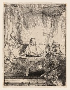 Kristus ved Emmaus: The Larger Plate av Rembrandt van Rijn