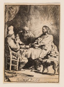 Kristus ved Emmaus: The Smaller Plate av Rembrandt van Rijn
