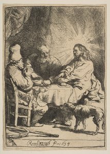 Kristus ved Emmaus: The Smaller Plate, 1634. av Rembrandt van Rijn