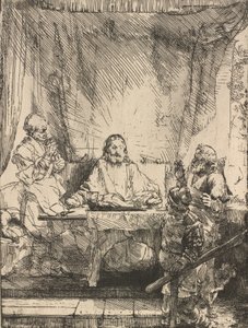 Kristus ved Emmaus: den større platen, 1654. av Rembrandt van Rijn
