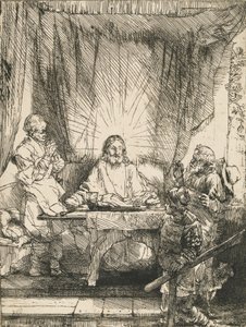 Kristus ved Emmaus: den større platen, 1654. av Rembrandt van Rijn
