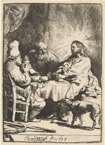 Kristus ved Emmaus: Den mindre tallerken av Rembrandt van Rijn