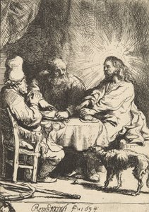 Kristus ved Emmaus: den mindre platen, 1634. av Rembrandt van Rijn