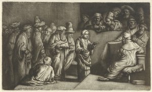 Kristus som diskuterer med legene: en skisse av Rembrandt van Rijn