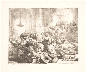 Kristus driver vekslerne fra templet av Rembrandt van Rijn