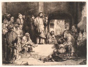 Kristus forkynner ("La petite tombe") av Rembrandt van Rijn