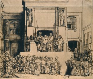 Kristus presenterte for folket: avlang plate, 1655 av Rembrandt van Rijn