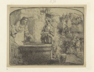 Kristus og den samaritanske kvinnen Recueil de quatre-vingt-cinq estampes originales (serietittel) av Rembrandt van Rijn