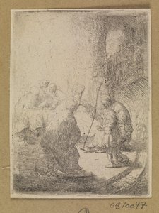 Kristus som barn og de skriftlærde. Liten tallerken av Rembrandt van Rijn