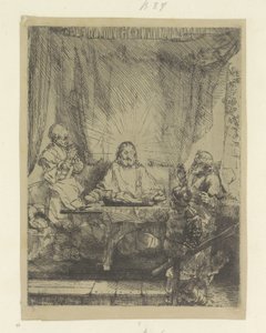 Christus te Emmaus: grote plaat Samling av åttifem originaltrykk (serietittel) av Rembrandt van Rijn