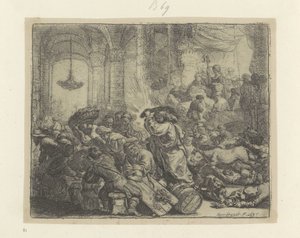 Kristus driver pengevekslerne ut av tempelet Recueil de quatre-vingt-cinq estampes originales (serietittel) av Rembrandt van Rijn