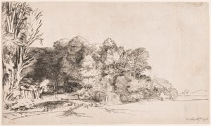 Treklump med en Vista av Rembrandt van Rijn
