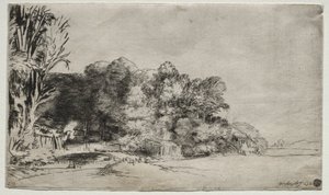 Treklump med en Vista av Rembrandt van Rijn