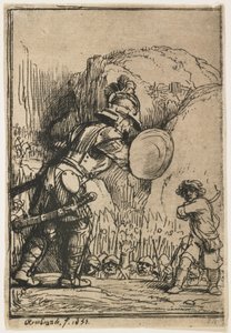 David og Goliat, 1655 av Rembrandt van Rijn