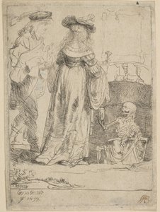 Døden som vises for et giftepar fra en åpen grav, 1639. av Rembrandt van Rijn